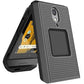 Case with Clip for CAT S22 Flip Phone, Nakedcellphone [Black] Slim Hard Shell Cover and [Rotating/Ratchet] Belt Hip Holster Holder Combo