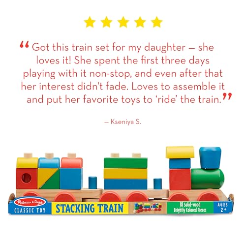 Buy now Melissa & Doug Stacking Train - Classic Wooden Toddler Toy (18 pcs) at indiglob india