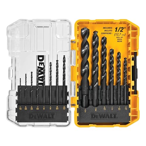 Buy now DEWALT Drill Bit Set, 3-Flats Shank,14-Piece, 135 Degree Split Point, for Plastic, Wood and Metal (DWA1184) at indiglob india