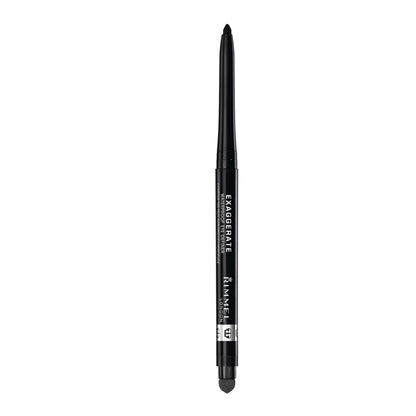 Rimmel London Exaggerate Waterproof Eye Definer Eyeliner, Highly Pigmented, Long-Wearing, Built-In Smudger, 262, Blackest Black, 0.01oz