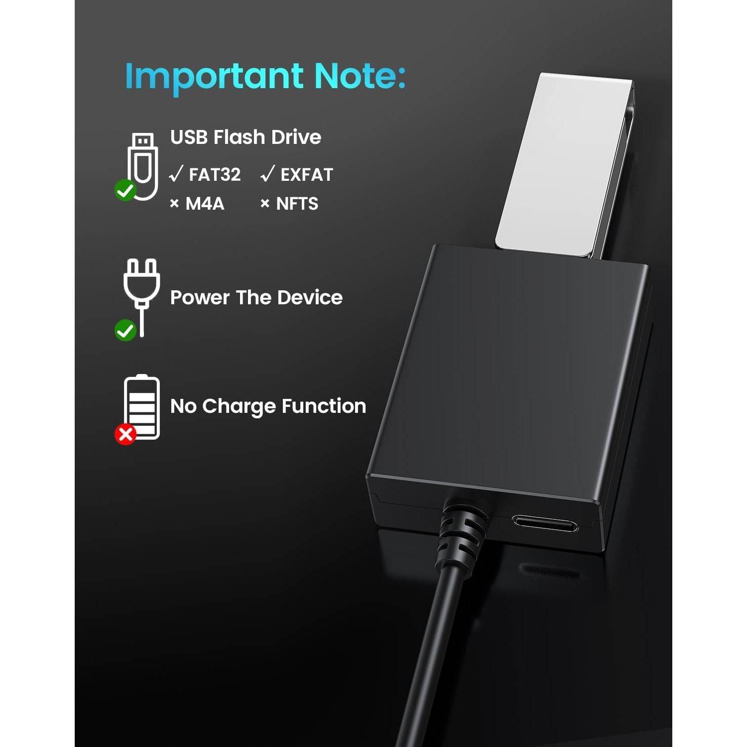 ANDTOBO USB to Aux Audio Adapter, 3.5mm Male to USB Female Adapter for Playing Music with Flash Drive in Car - My Store