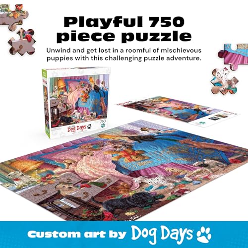 Buy now Buffalo Games - A Roomful of Naughty Puppies - Steve Read - 750 Piece Jigsaw Puzzle for Adults - Dog Lovers - Cute Puppy Puzzle with Bonus Poster - Finished Size 24.00 x 18.00 - Made in USA at indiglob india