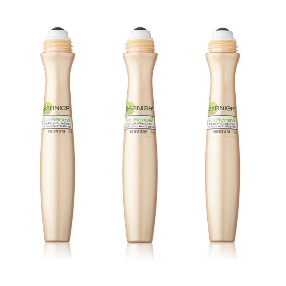 Garnier SkinActive Clearly Brighter Anti-Dark Circle Eye Roller, Sheer Tint Light/Medium, 0.5 Fl Oz (15mL), 3 Count (Packaging May Vary)