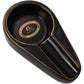 Galiner Cigar Ashtray Travel Ceramic Ashtray For Cigars Outdoor Cigar Ash Tray Accessoires(Black With Golden line)