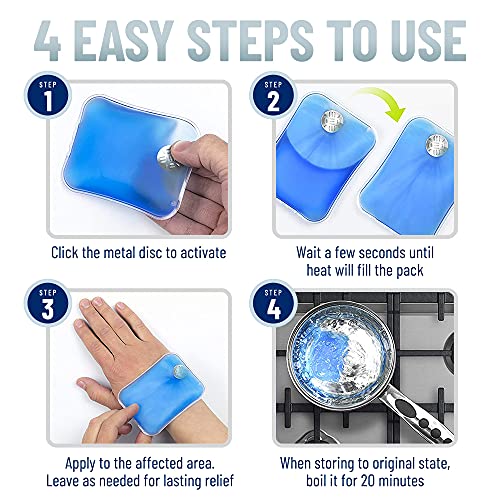 Buy now Reusable Heat Packs, Set of 8 - Gel Hand Warmer with Snap to Heat Metal Disc Technology for One Click Heating - Instant to Go Pocket Hand Warmer with Gift Packaging at indiglob india