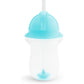 Munchkin Any Angle Weighted Toddler Straw Cups with Click Lock Lid, 10 Ounce, 2 Pack, Blue/Green