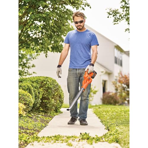Buy now BLACK+DECKER Cordless Leaf Blower, 40V MAX , Leaf Blower Cordless with Battery and Charger, 125 MPH Air Speed, Lightweight Handheld Yard Sweeper (LSW40C) at indiglob india