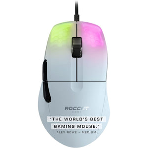 ROCCAT Kone Pro PC Gaming Mouse, Lightweight Ergonomic Design, Titan Switch Optical, AIMO RGB Lighting, Superlight Wired Computer Mouse, Titan Scroll Wheel, Bionic Shell, 19K DPI, White