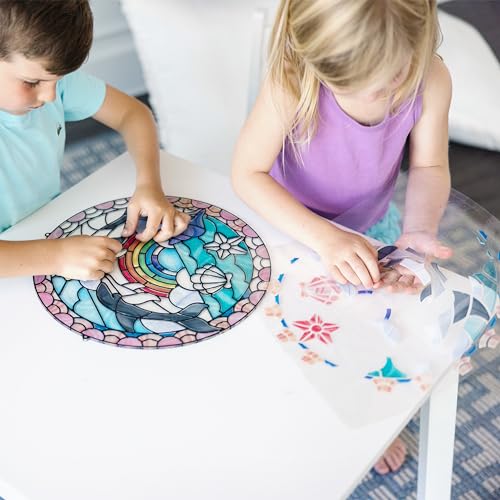 Buy now Melissa & Doug Stained Glass Made Easy Craft Kit: Dolphins - 180+ Stickers at indiglob india