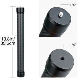 DH10 Upgrade Gimbal Extension Pole Carbon Fiber Bar Lightweight Strong 1/4" Universal Rod Compatible with Insta 360 x5/DJI OSMO 360/Pocket 3/Mobile 3/OM 4/Ronin S/S/SC/ZHIYUN Crane 2 V2 Stabilizer Cam