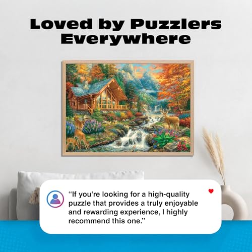 Buy now Buffalo Games - Alpine Serenity - Chuck Pinson - 1000 Piece Autumn Jigsaw Puzzle for Adults - Fall Mountain Cabin Scene - Challenging Puzzle for Game Nights - Finished Size 26.75 x 19.75 - Made in USA at indiglob india