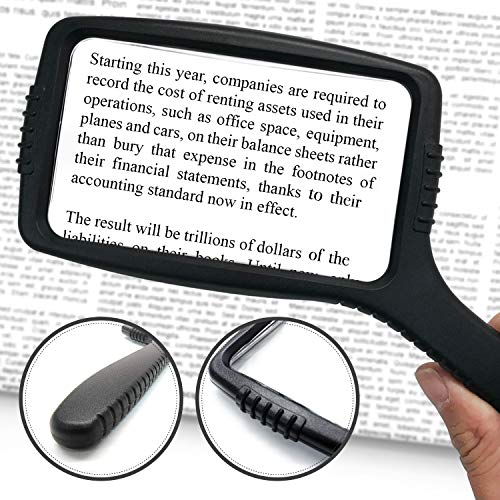 Buy now MagniPros Jumbo Size Magnifying Glass Wide Horizontal Lens(3X Magnification)- Shockproof Housing & Scratch Resistant Design W/Large Viewing Area Ideal for Reading Small Prints & Low Vision at indiglob india