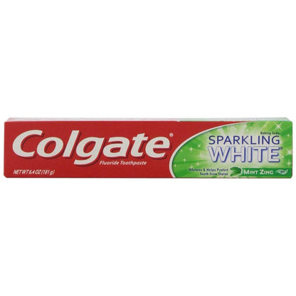 Colgate, Sparkling White Baking Soda Anticavity Fluoride Toothpaste Zing oz, Mint, 6 Ounce