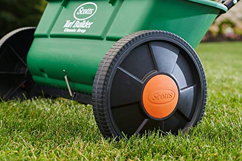 Buy now Scotts Turf Builder EdgeGuard DLX Broadcast Spreader for Seed, Fertilizer, Salt, Ice Melt, Holds up to 15,000 sq.ft. Product at indiglob india