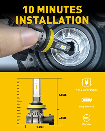 Buy now AUXITO H11/H8/H16 LED Fog Light Bulbs or DRL, 6000 Lumens 3000K Amber Yellow Light, 300% Brightness, CSP LED Chips Fog Lamps Replacement for Cars, Play and Plug (Pack of 2) at indiglob india