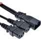Toptekits C14 to 2X C13 Splitter, 1ft/30cm C14 Male to Dual C13 Female Power Y Splitter Adapter Cable Cord