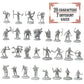 Buy now 28 Paintable Fantasy Mini Figures- All Unique Designs- 1" Hex-Sized Compatible w DND Dungeons Dragons, Pathfinder, RPG Tabletop Games- Features Goblins, Orcs, Gnolls, Skeletons & More at indiglob india