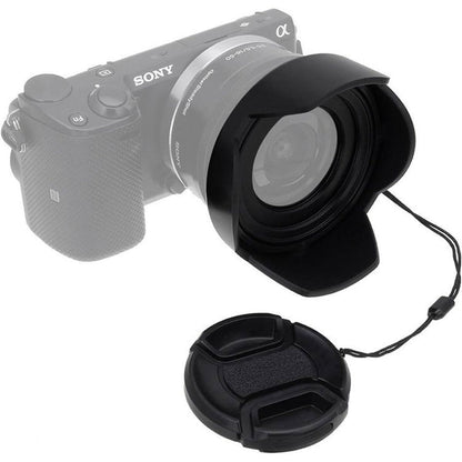 Fotodiox Reversible Lens Hood Kit for E-Mount PZ 16-50mm F3.5-5.6 OSS E-Mount Power Zoom Lens, Reversible Tulip Flower Hood w/Cap