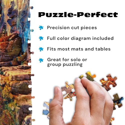 Buy now Buffalo Games - Rocky Cliff Lighthouse - Dominic Davison - 300 Piece Jigsaw Puzzle for Adults, Large Oversized Pieces, Scenic Coastal Puzzle, Challenging and Relaxing, Finished Size 21.25 x 15.00 at indiglob india