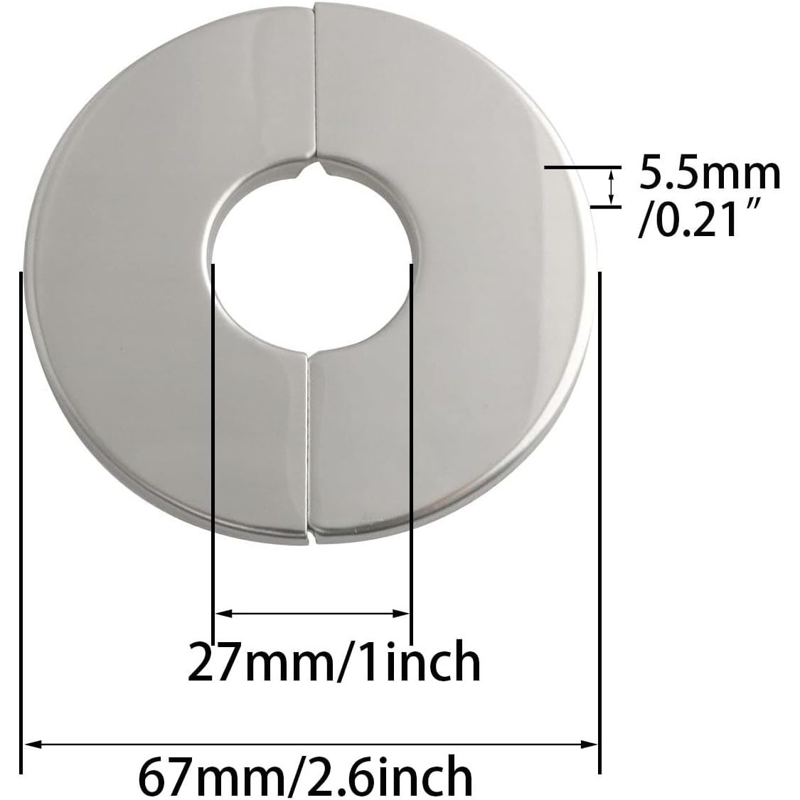 Buy now Wall Split Flange 2PCS Stainless Steel Round Escutcheon Plate Floor and Ceiling Plate Cover Split Flange for 28mm Dia Pipe 25 Type Silver at indiglob india