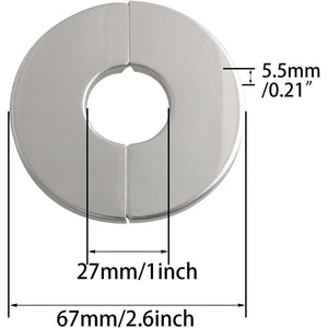 Wall Split Flange 2PCS Stainless Steel Round Escutcheon Plate Floor and Ceiling Plate Cover Split Flange for 28mm Dia Pipe 25 Type Silver