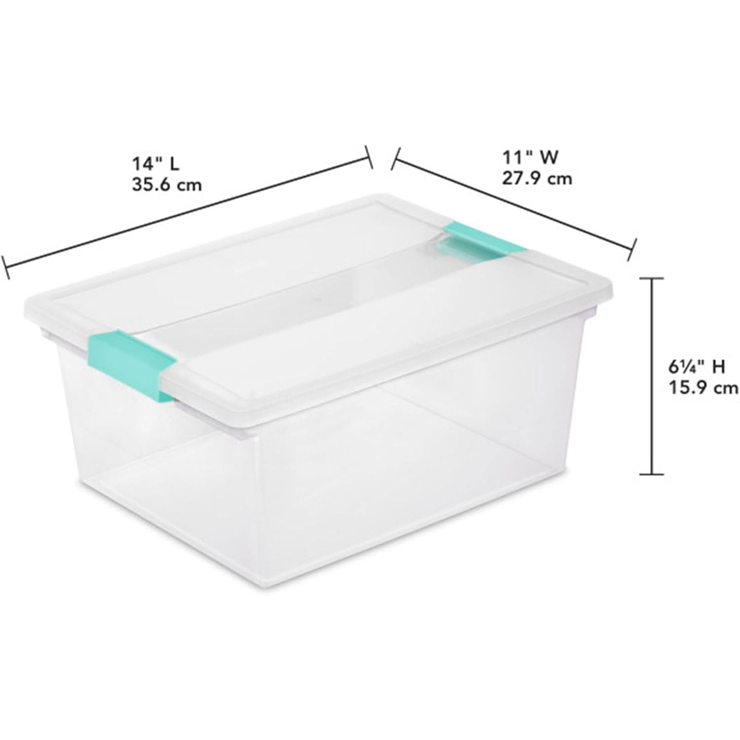 Buy now Sterilite 4-Pack Clip Box, Stackable Clear Plastic Bins with Latching Lids, Deep - Writing, Arts or Crafts Supplies Storage Containers for Home, Office, Classroom and Workshop Organization at indiglob india