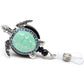 Aquamarine Enamel Sea Turtle Retractable ID Badge Reel,Name Card Holder for Nurse - My Store