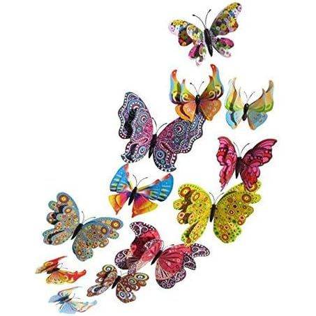 12PCS PVC 3D Butterfly Fridge Magnets Refrigerator Magnets Wall Stickers with Magnet for Wall Decor Art Decor Crafts Home Party Decoration - My Store