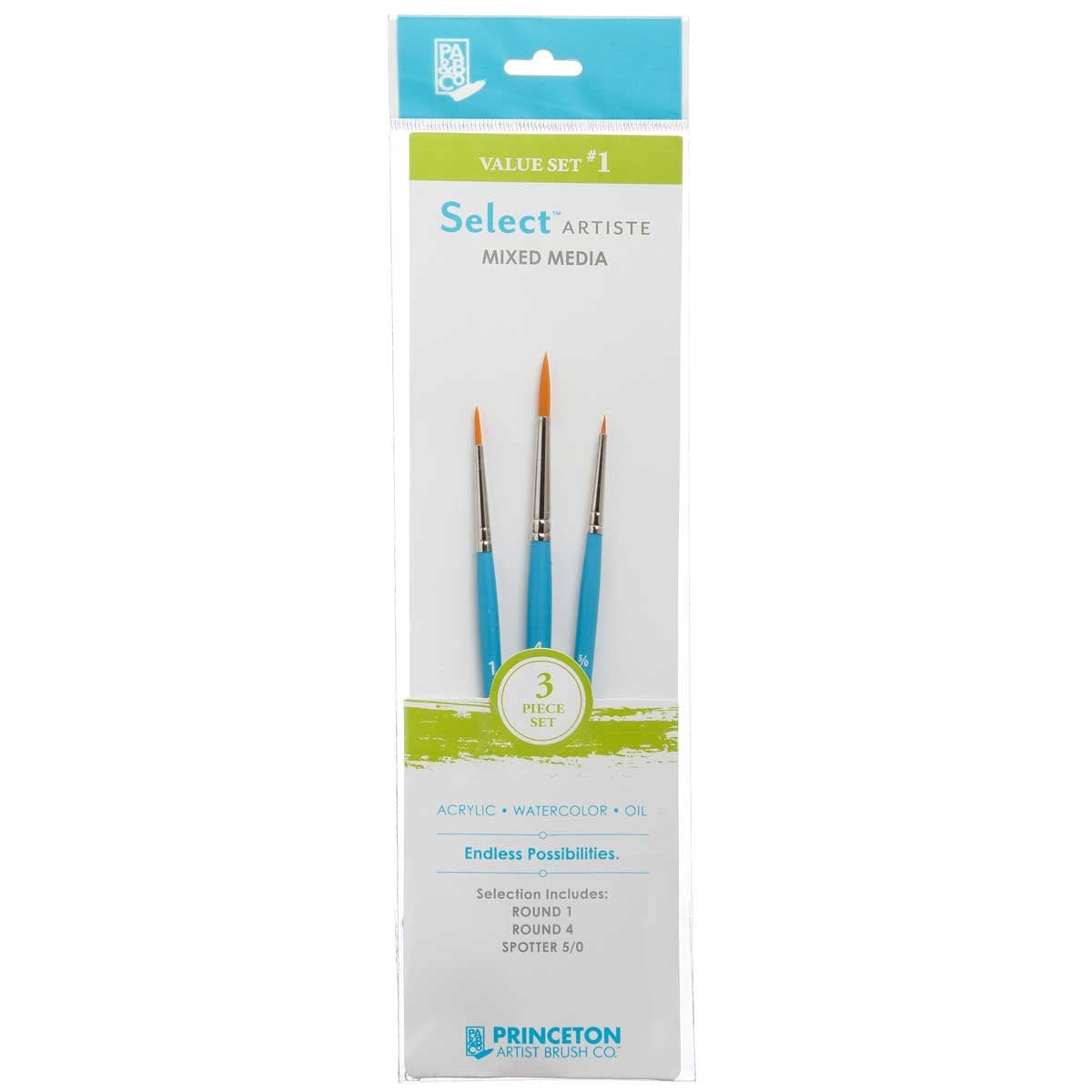 Buy now Princeton Select Artiste Brush Set No. 1, Synthetic, 3 Piece, 1 Count at indiglob india