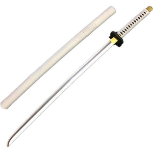 damdos Halloween Prop 40" Katanoa Weapon Cosplay Sword Roronoa Zoro PU Rubber Samourai Swords Birthdays Gifts(White)