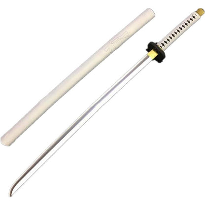 damdos Halloween Prop 40" Katanoa Weapon Cosplay Sword Roronoa Zoro PU Rubber Samourai Swords Birthdays Gifts(White)
