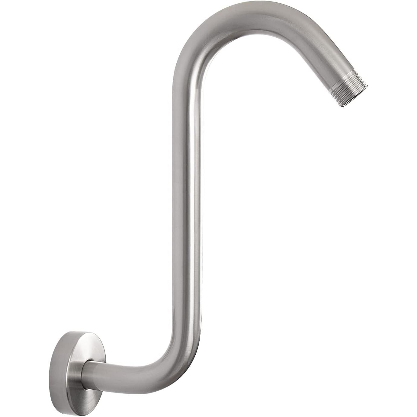 Buy now NearMoon S Shaped Shower Head Riser Arm, Shower Extender Arm with Flange, Standard 1/2" Connection- Bathroom Accessory, 10 Inch (1 Pack, Chrome) Brushed Nickel 1 at indiglob india