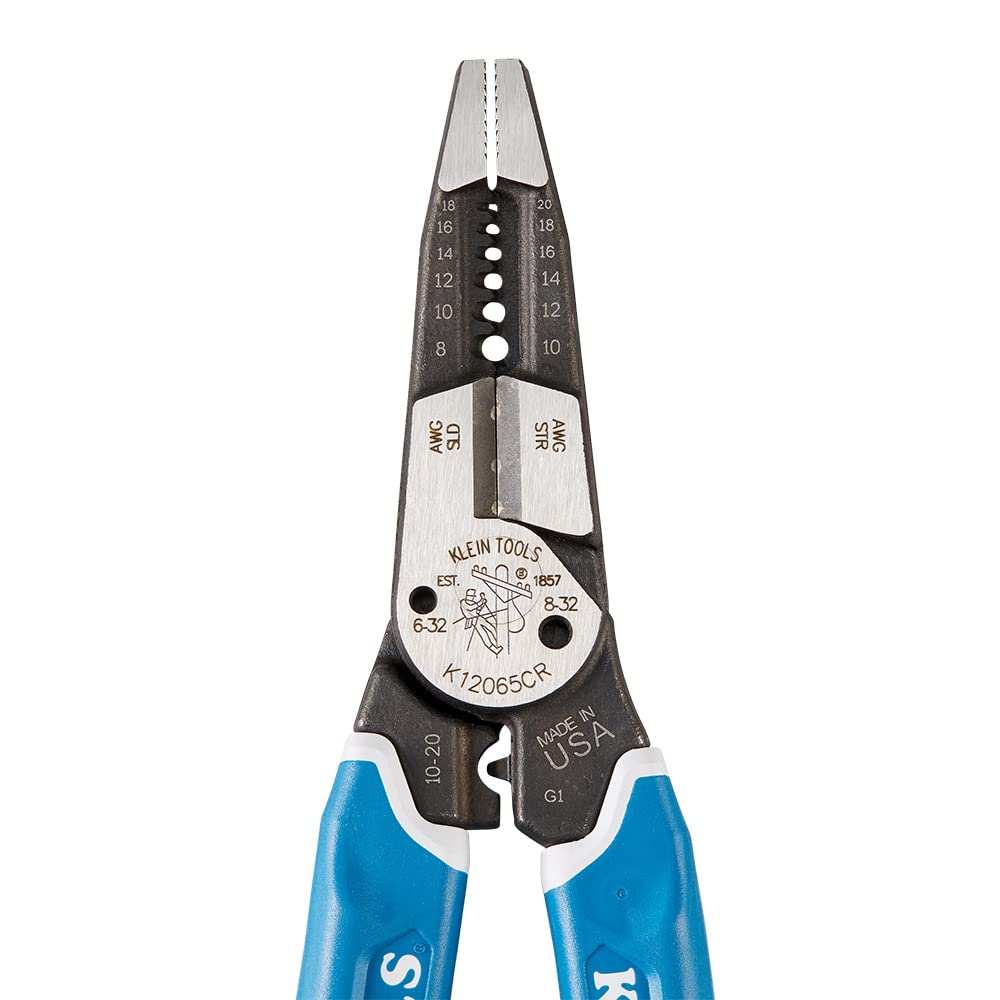 Buy now Klein Tools K12065CR Wire Stripper / Cutter / Crimper Tool, Made in USA, for Cutting, Stripping, Crimping, Twisting (8-18 AWG solid, 10-20 AWG stranded) at indiglob india