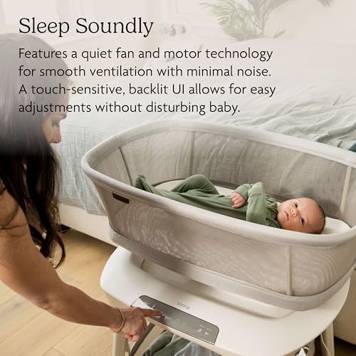 Buy now UPPAbaby Soma Smart Bassinet ƒ?? 5 motions + 5 speeds + 4 Sounds with MotionSync Technology ƒ?? Height Adjustable ƒ?? Included Mattress, Sheet + Storage Basket ƒ?? Charlie (Sand M??lange) at indiglob india