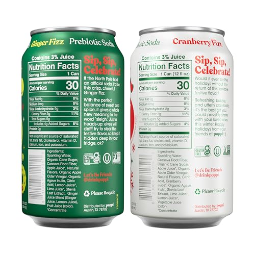 Buy now Poppi Sparkling Prebiotic Soda Beverage with Apple Cider Vinegar, Seltzer Water and Fruit Juice, The Classics Variety Pack, 12 Fl Oz, Pack of 12, Packaging May Vary at indiglob india