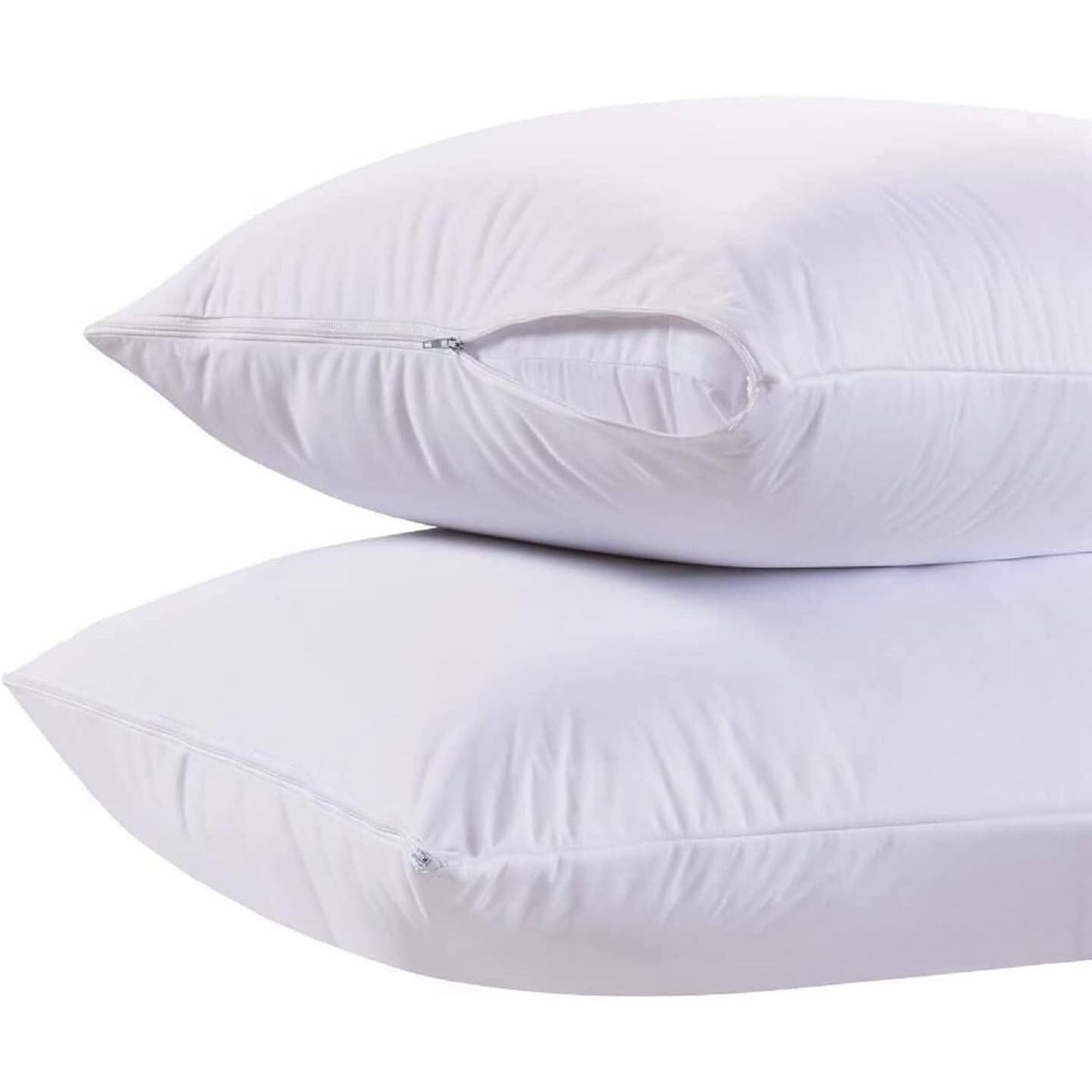 White Classic King Pillow Covers with Zipper 2 Pack - 20 x 36 Ultra-Soft, Cozy and Noiseless King Pillow Protector, 200 Thread Count, Fade-Resistant Pillow Shams