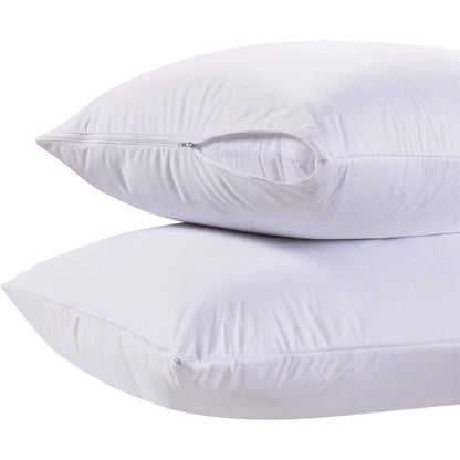 White Classic King Pillow Covers with Zipper 2 Pack - 20 x 36 Ultra-Soft, Cozy and Noiseless King Pillow Protector, 200 Thread Count, Fade-Resistant Pillow Shams