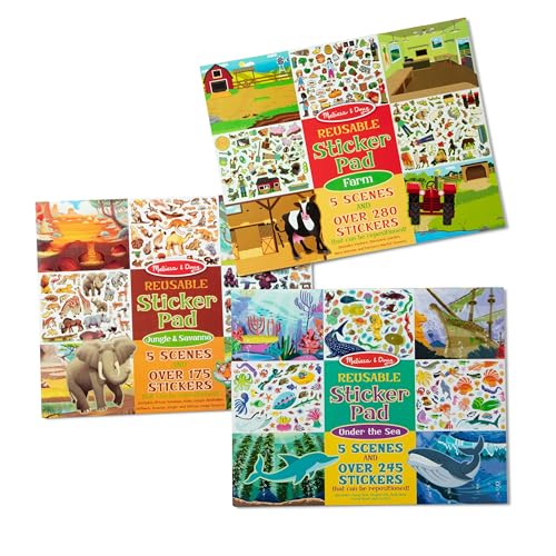 Buy now Melissa & Doug Reusable Sticker Pad Bundle - Jungle, Farm & Under The Sea at indiglob india