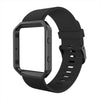 Simpeak Sport Band Compatible with Fitbit Blaze Smartwatch Sport Fitness, Silicone Wrist Band with Meatl Frame Replacement for Fitbit Blaze Men Women - Black
