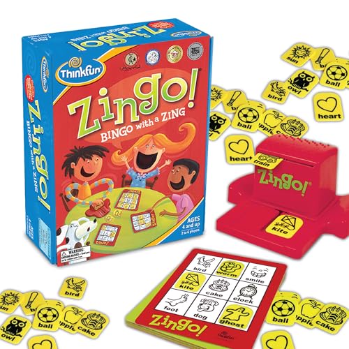 Buy now ThinkFun Zingo Bingo Award Winning Preschool Game for Pre-Readers and Early Readers Age 4 and Up - One of the Most Popular Board Games for Boys and Girls and their Parents (97700) at indiglob india