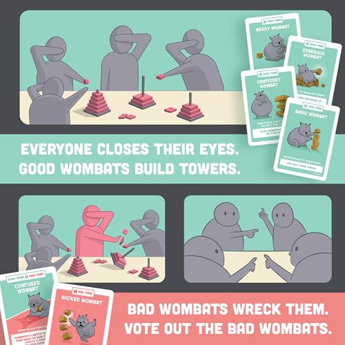 Buy now Exploding Kittens Hand to Hand Wombat 3-6 Players - Ages 7+ - 15 Minutes to Play - A Game of Teamwork and Trouble-Makers - Party Game, Family Game Night, Kid and Adult Card Game at indiglob india