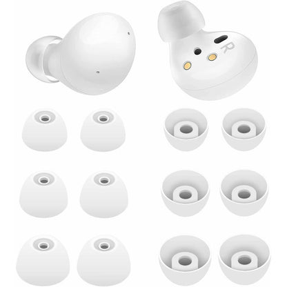 6 Pairs Silicone Galaxy Buds 2 Ear Tips Earbuds, S/M/L 3 Size Soft Rubber Flexible Eartips Buds Wing Tips Fit in Case Compatible with Samsung Galaxy Buds 2 / Galaxy Buds Plus - Black