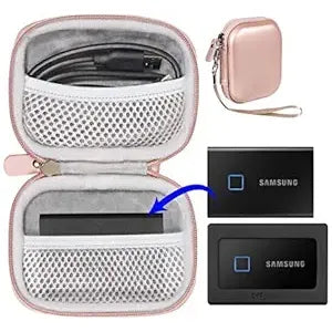 getgear Silicone Bumper for Samsung T7, T7 Touch Portable SSD - 1TB, 2TB, 500GB, USB 3.2, Strong-Shock Absorbing, Slip-Resistant- Black (Black)