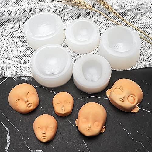 Cestony 10Pcs Human Face Silicone Molds for DIY Cake Fondant Biscuit Sugar Pudding Chocolate Hard Candies Dessert Candle Decor Chocolate Polymer Clay - My Store