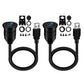 BATIGE Single Port USB 3.0 Male to Female AUX Car Mount Flush Cable Waterproof Extension for Car Truck Boat Motorcycle Dashboard Panel - 3ft