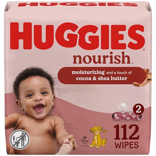 Buy now Huggies Nourish Scented Diaper Wipes, 2 Push Button Packs (112 Wipes Total) at indiglob india