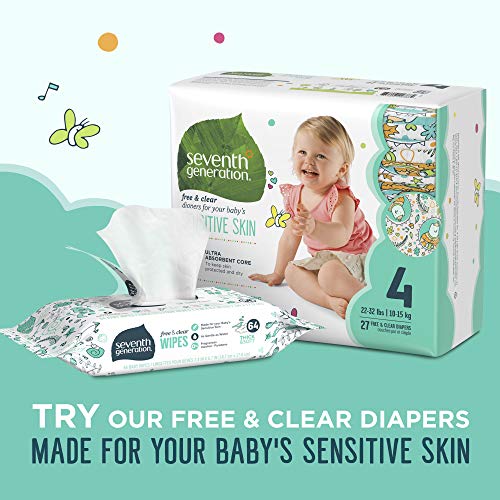 Buy now Seventh Generation Free & Clear Baby Wipes Refill Unscented and Sensitive Gentle as Water 64 count Pack of 12 (768 Total) at indiglob india