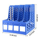 Buy now Sturdy Magazine File Book PP Holder Desk Organizer for Office Organization and Storage with Compartments Storage Organizer 4C Blue-Strip at indiglob india