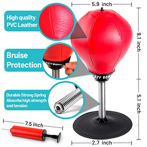 Buy now Desktop Punching Bag, Super Strong Suction Boxing Bag Speed Balls Heavy Duty Stress Relief Boxing Bag, Cool Stuff for Office, White Elephant Gift for Boss or Coworker at indiglob india
