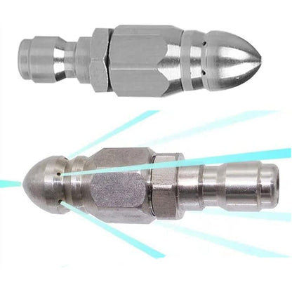Pressure Washer Sewer Jetter Nozzle with Stainless Steel, Mini Compact Durable Sewer Jet Nozzle,Pressure Drain Jetter Hose Nozzle,1/4'' Quickly Connector, 5000 PSI (1 set)